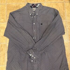 Cinch Men's Black and Gray Patterned Button-Down Shirt